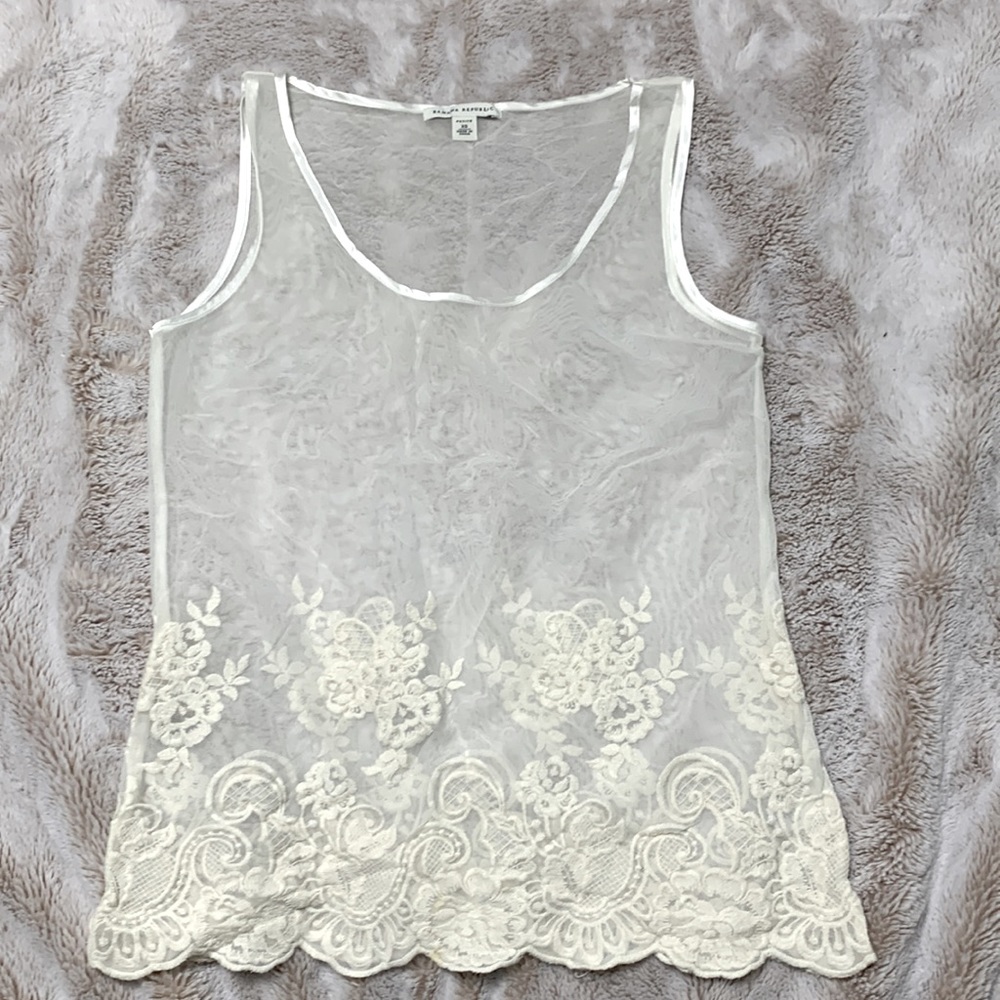 Banana Republic sheer lace blouse
